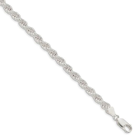 5mm Sterling Silver Classic Solid Rope Chain Necklace, 18 Inch
